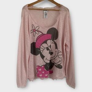 Disney Parks Minnie Mouse Pink Long Sleeve Tee